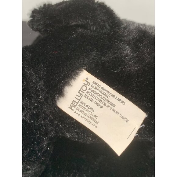 Kellytoy 2017 12” Cat Plush Black Halloween Purple Bow Plastic Eyes Scuffed - Picture 6 of 7